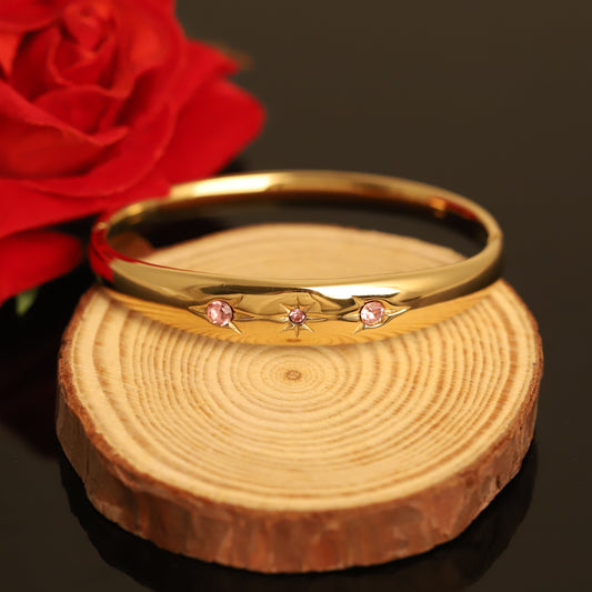 Gold-Plated Stainless Steel Lock Bracelet – Anti-Tarnish Jewelry for Women & Girls (GOLD)