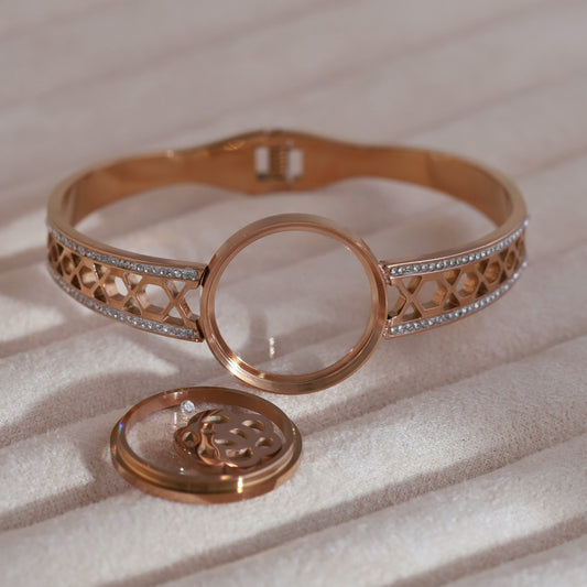 Gold-Plated Locket Bracelet  – Anti-Tarnish & Skin-Friendly (ROSE GOLD)