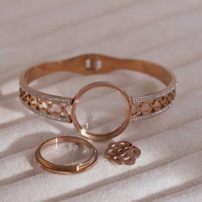 Gold-Plated Locket Bracelet  – Anti-Tarnish & Skin-Friendly (ROSE GOLD)