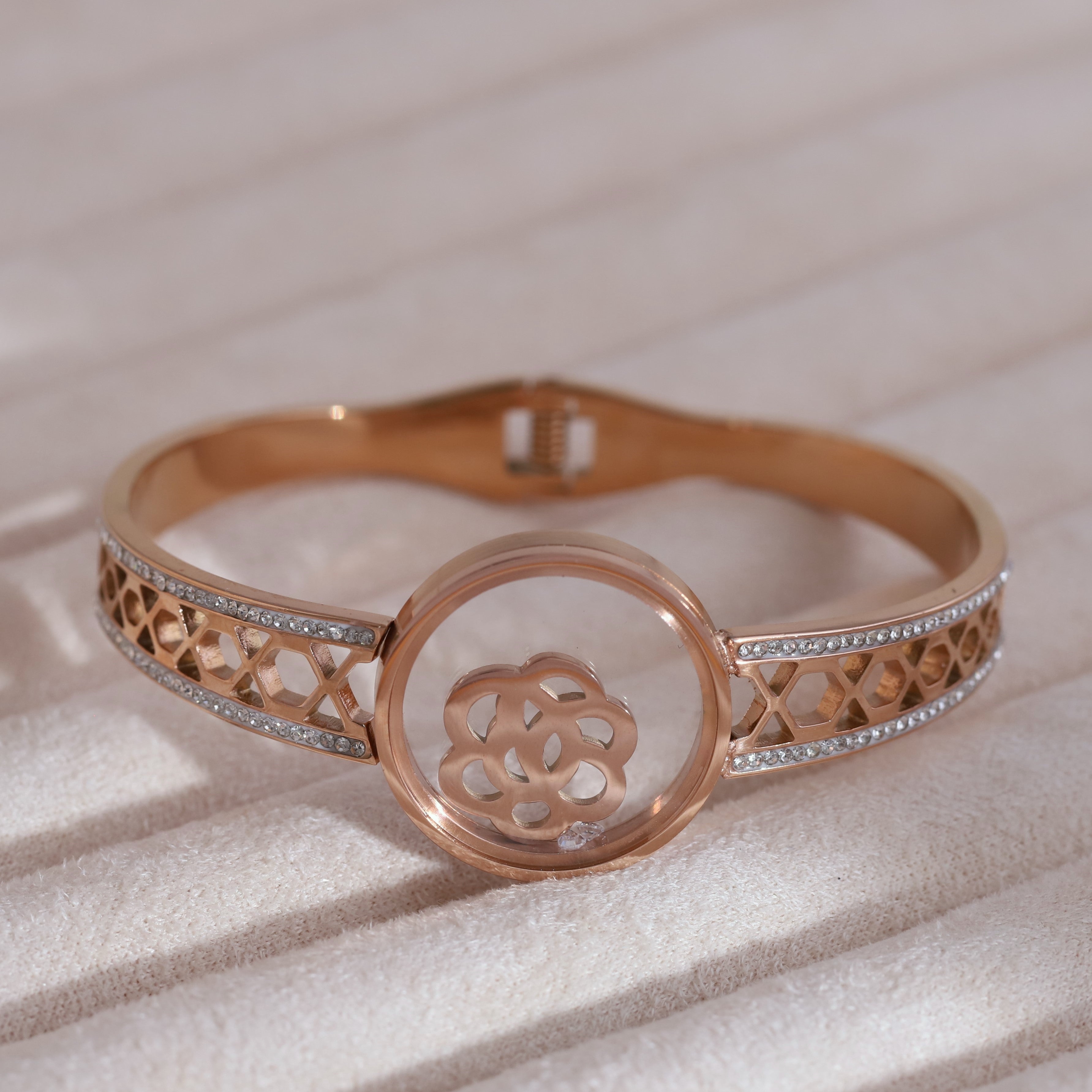 Gold-Plated Locket Bracelet  – Anti-Tarnish & Skin-Friendly (ROSE GOLD)