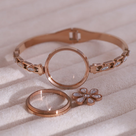 Gold-Plated Locket Bracelet  – Anti-Tarnish & Skin-Friendly (ROSE GOLD)
