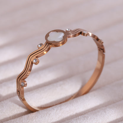Gold-Plated Lock Bracelet – Anti-Tarnish & Skin-Friendly (ROSE GOLD)