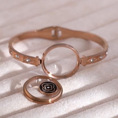 Gold-Plated Locket Bracelet  – Anti-Tarnish & Skin-Friendly (ROSE GOLD)