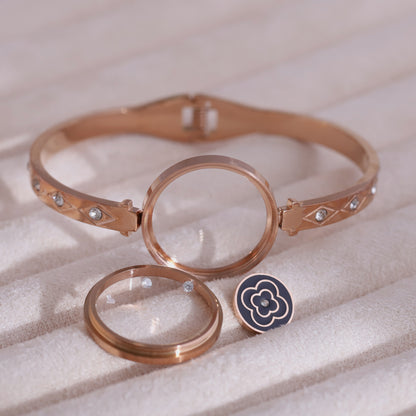 Gold-Plated Locket Bracelet  – Anti-Tarnish & Skin-Friendly (ROSE GOLD)