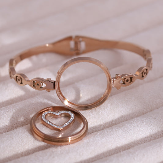Gold-Plated Locket Bracelet  – Anti-Tarnish & Skin-Friendly (ROSE GOLD)