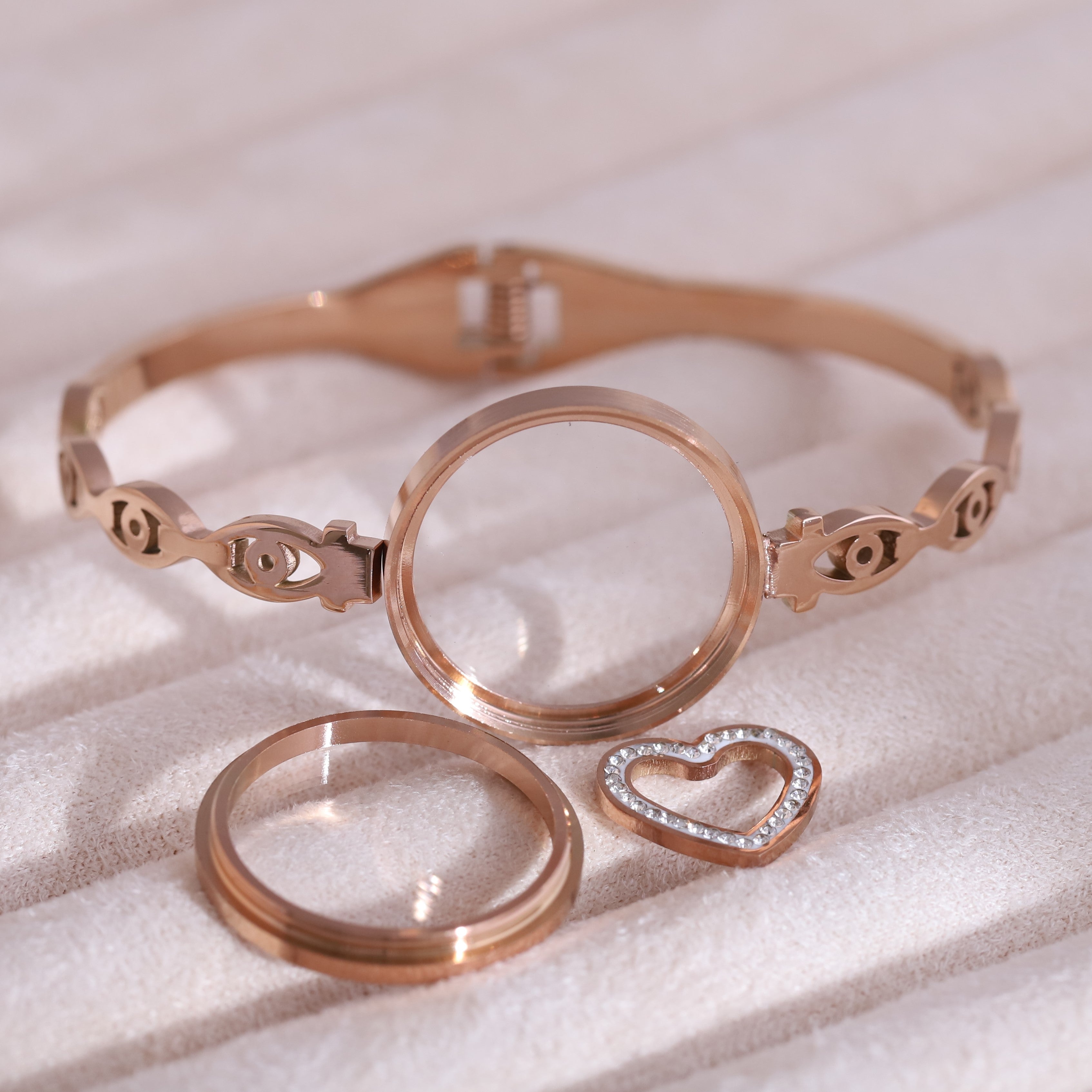 Gold-Plated Locket Bracelet  – Anti-Tarnish & Skin-Friendly (ROSE GOLD)