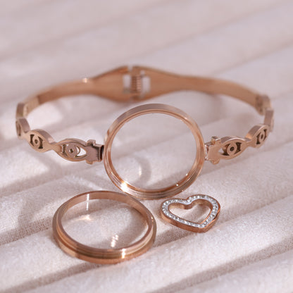 Gold-Plated Locket Bracelet  – Anti-Tarnish & Skin-Friendly (ROSE GOLD)
