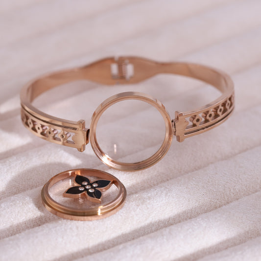 Gold-Plated Locket Bracelet  – Anti-Tarnish & Skin-Friendly (ROSE GOLD)