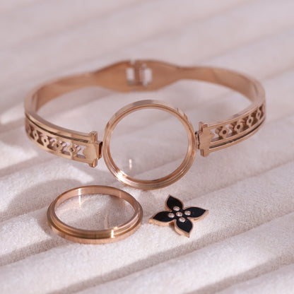 Gold-Plated Locket Bracelet  – Anti-Tarnish & Skin-Friendly (ROSE GOLD)