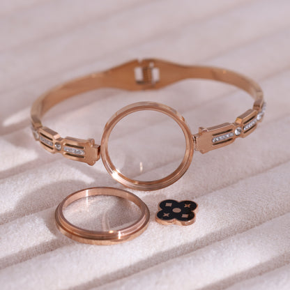 Gold-Plated Locket Bracelet  – Anti-Tarnish & Skin-Friendly (ROSE GOLD)