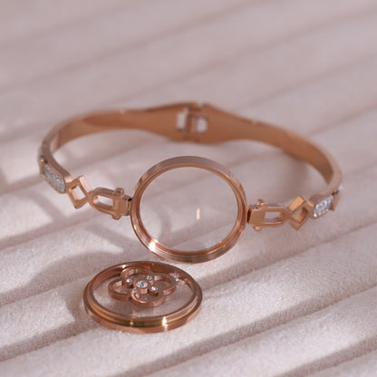 Gold-Plated Locket Bracelet  – Anti-Tarnish & Skin-Friendly (ROSE GOLD)