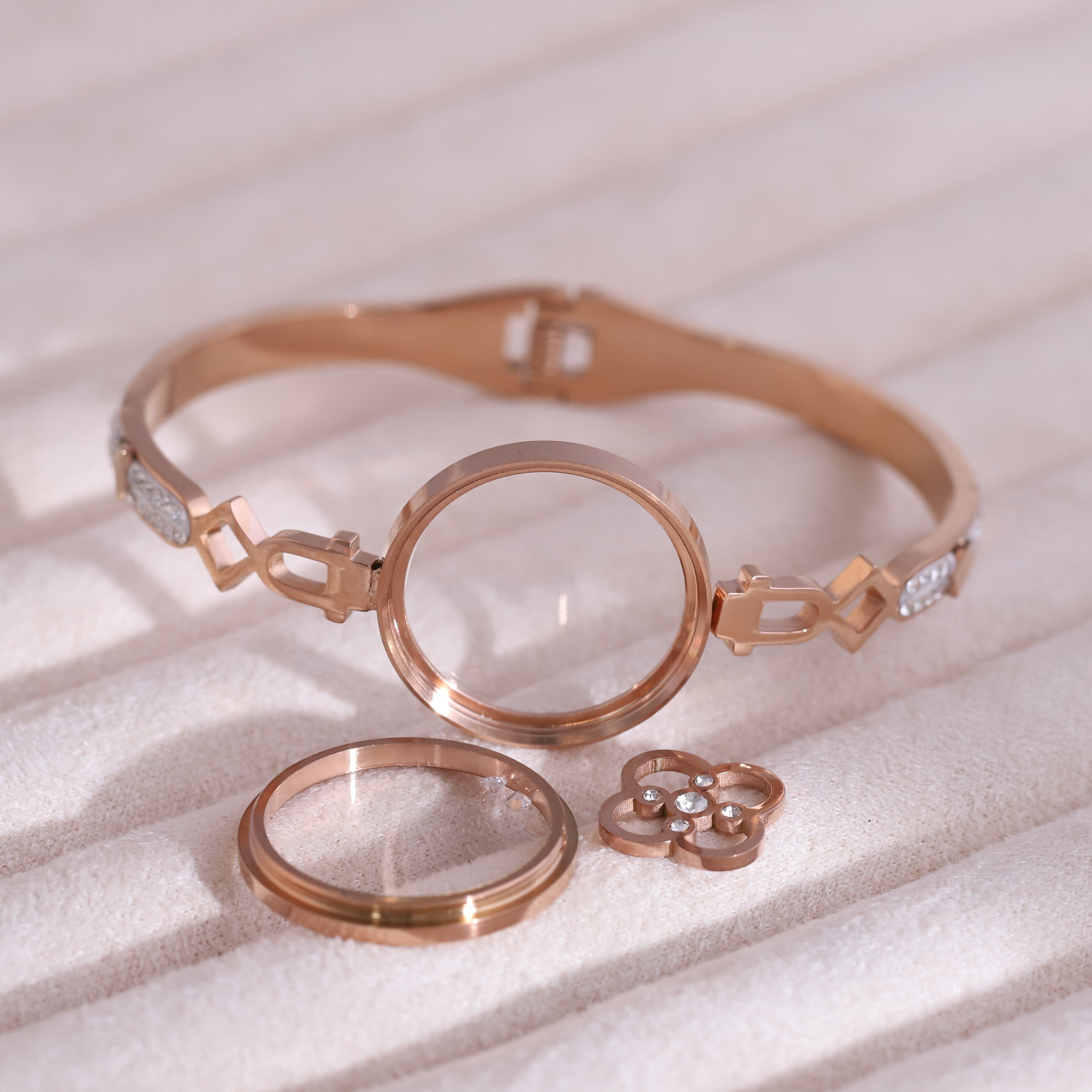 Gold-Plated Locket Bracelet  – Anti-Tarnish & Skin-Friendly (ROSE GOLD)