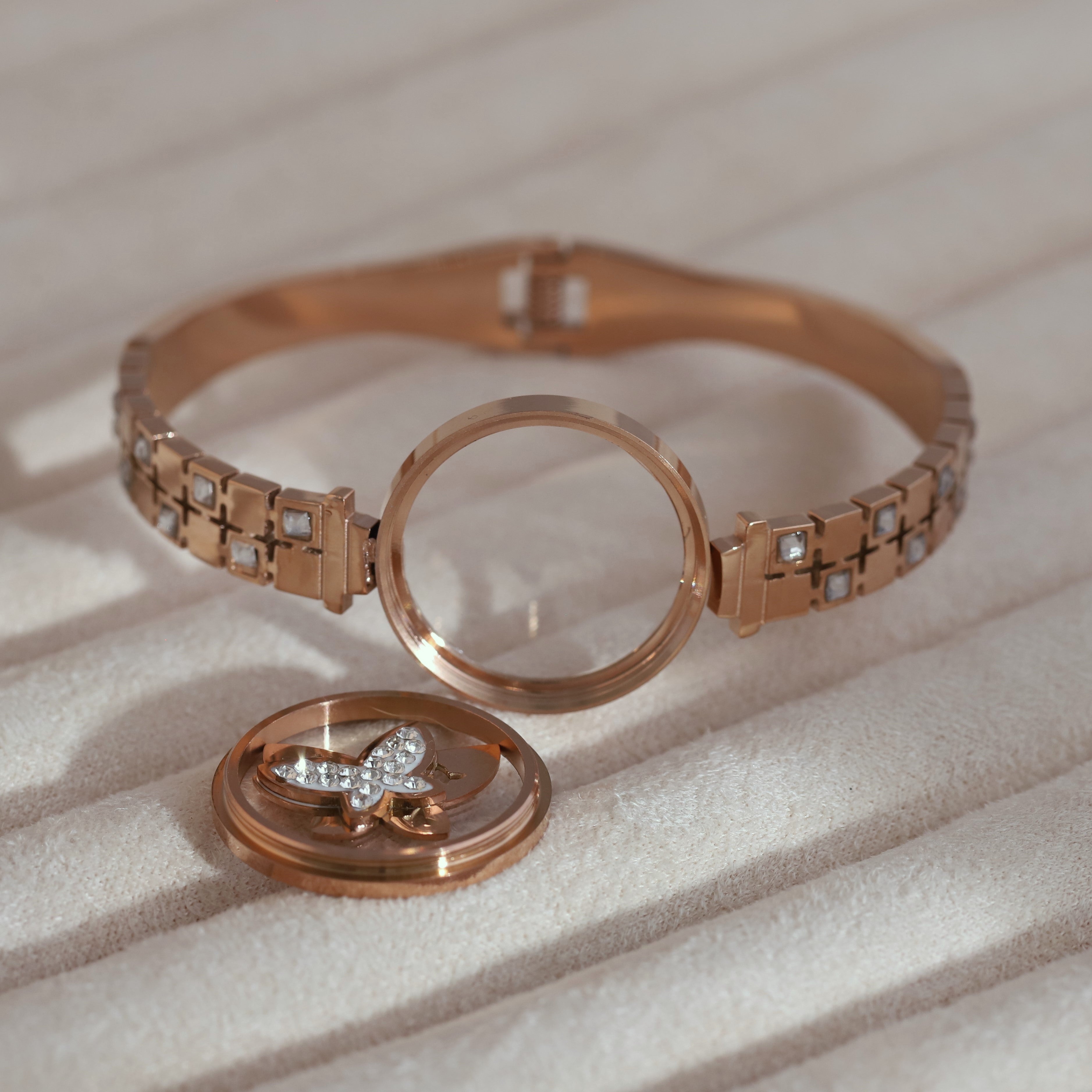 Gold-Plated Locket Bracelet  – Anti-Tarnish & Skin-Friendly (ROSE GOLD)