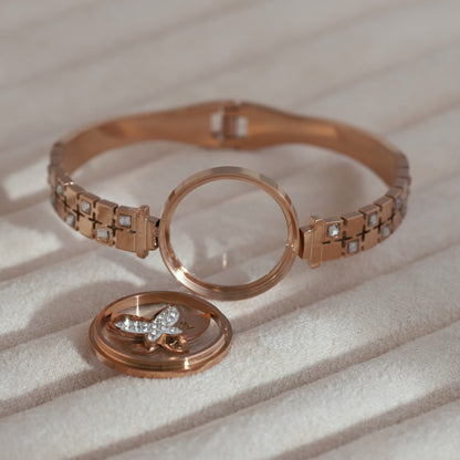 Gold-Plated Locket Bracelet  – Anti-Tarnish & Skin-Friendly (ROSE GOLD)