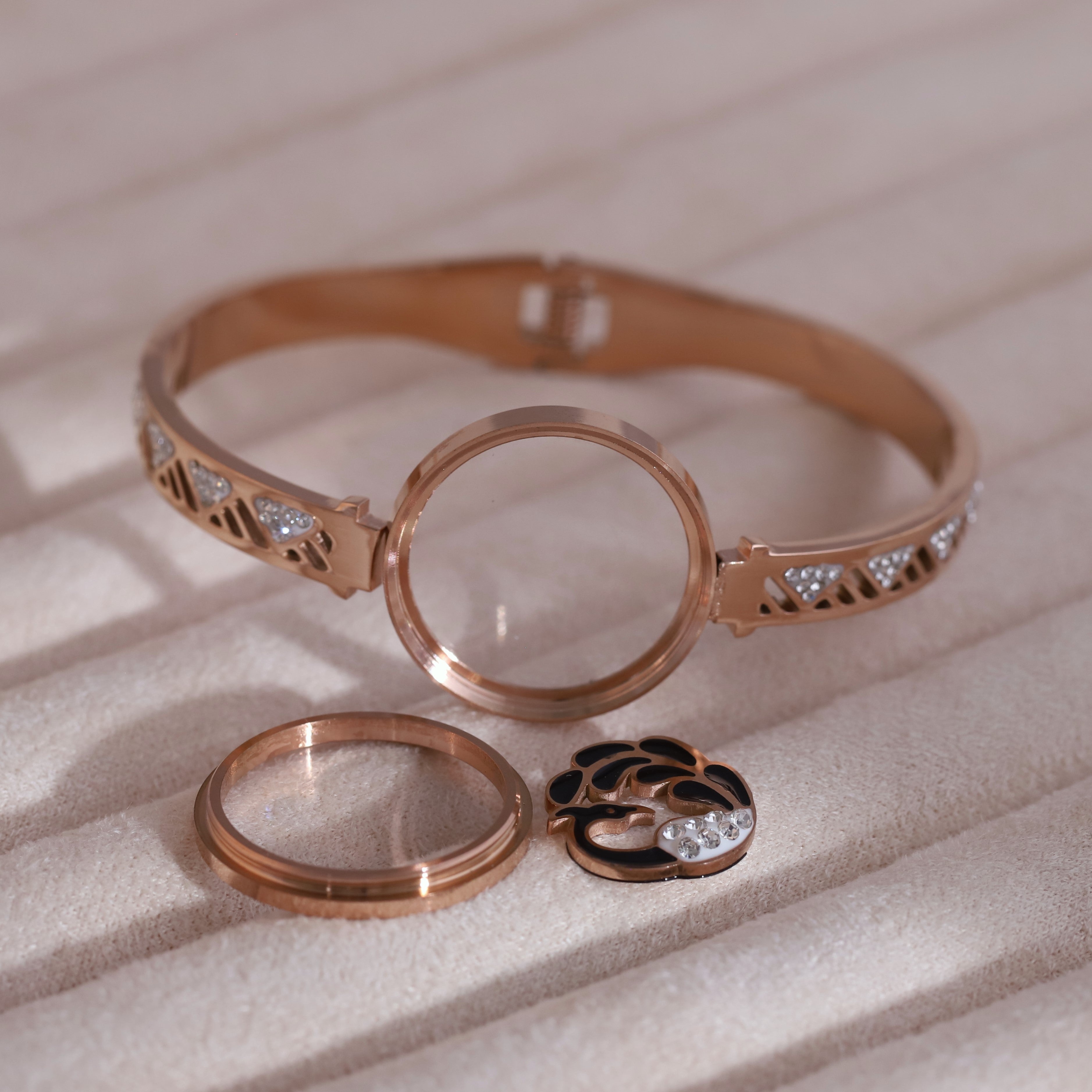 Gold-Plated Locket Bracelet  – Anti-Tarnish & Skin-Friendly (ROSE GOLD)
