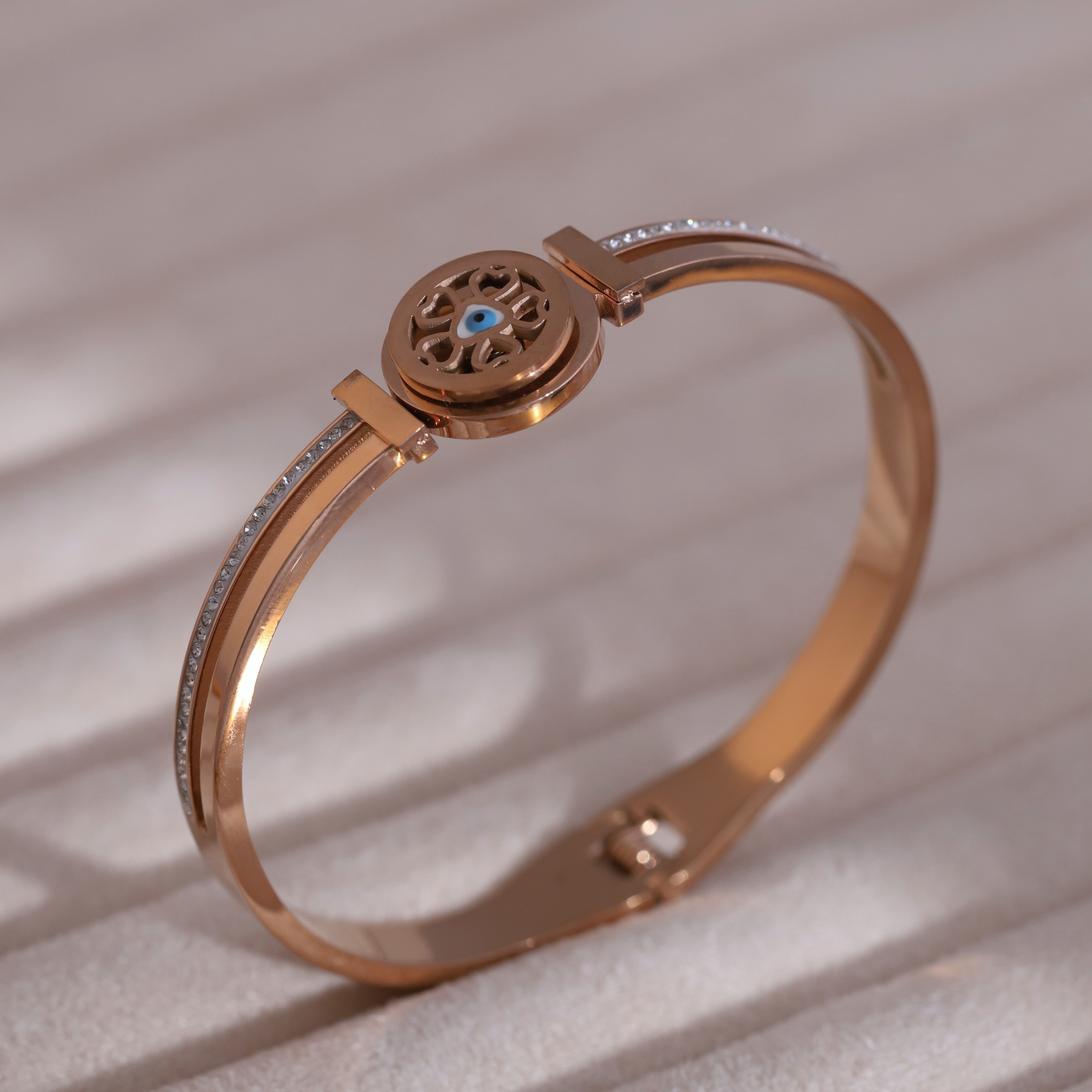 Gold-Plated Stainless Steel Bracelet – Openable, Unisex & Skin-Friendly (ROSE GOLD)