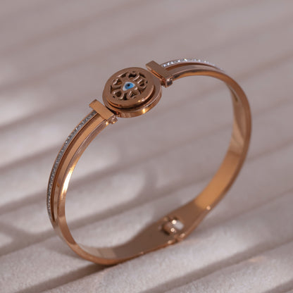 Gold-Plated Stainless Steel Bracelet – Openable, Unisex & Skin-Friendly (ROSE GOLD)