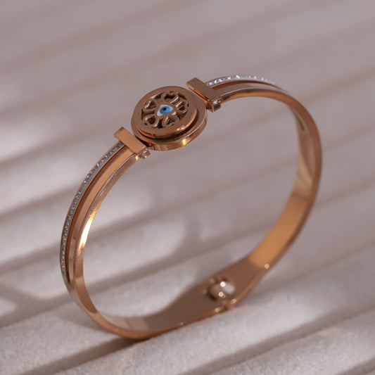 Gold-Plated Stainless Steel Bracelet – Openable, Unisex & Skin-Friendly (ROSE GOLD)