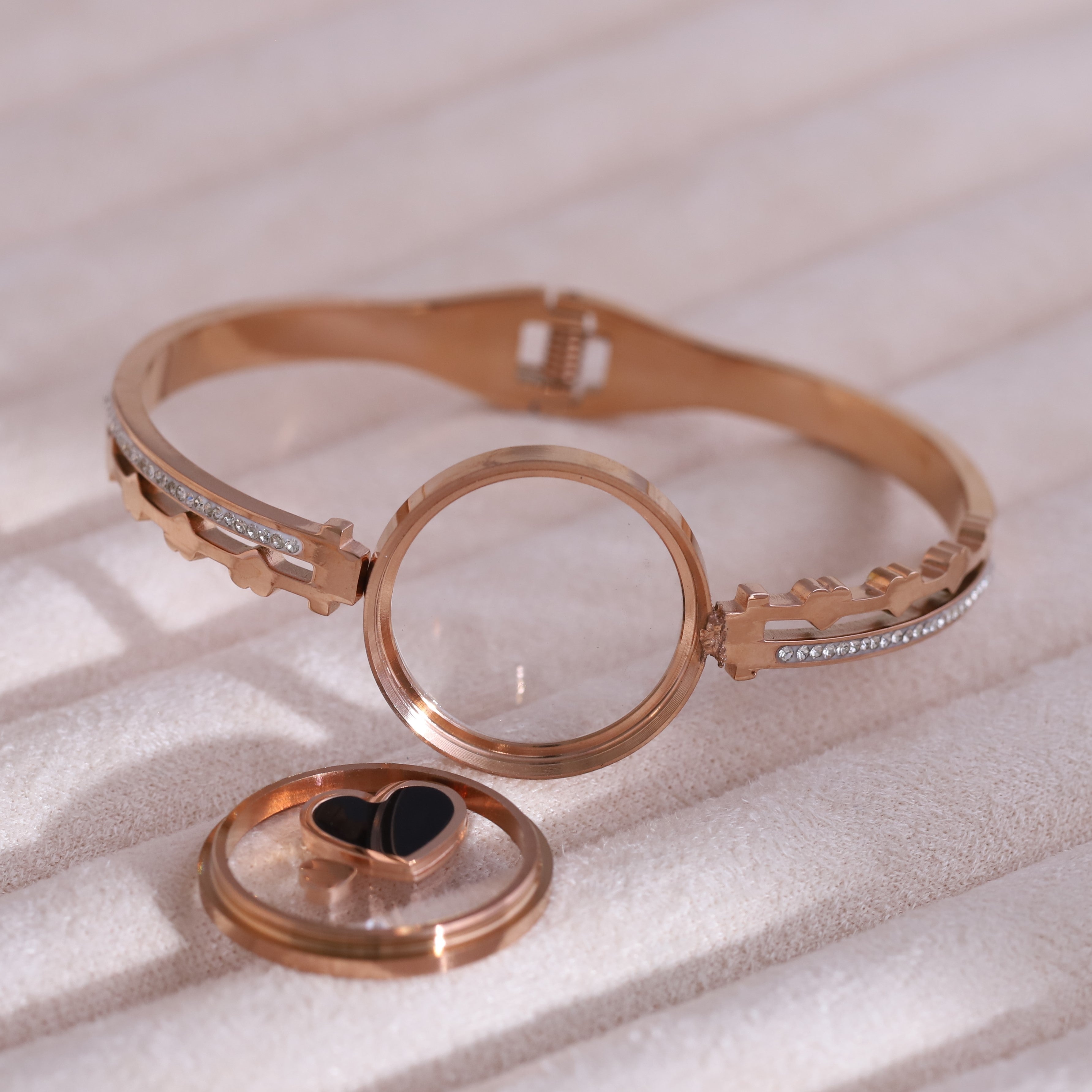 Gold-Plated Locket Bracelet  – Anti-Tarnish & Skin-Friendly (ROSE GOLD)