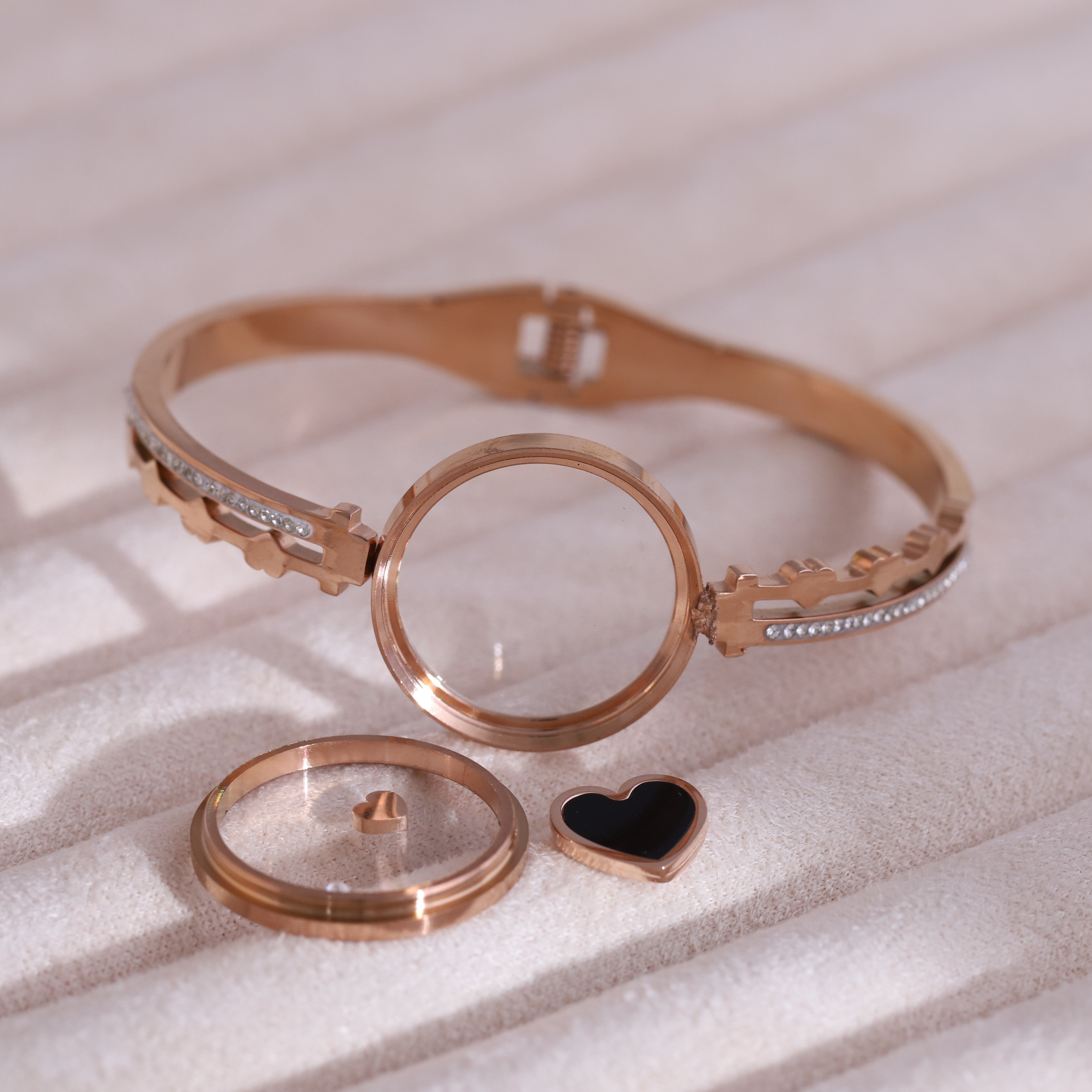 Gold-Plated Locket Bracelet  – Anti-Tarnish & Skin-Friendly (ROSE GOLD)