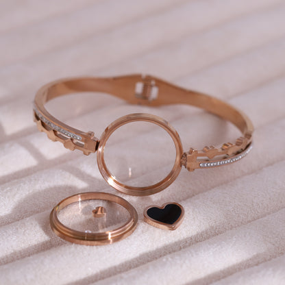 Gold-Plated Locket Bracelet  – Anti-Tarnish & Skin-Friendly (ROSE GOLD)