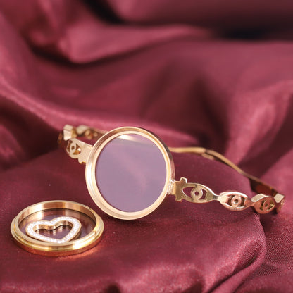 Gold-Plated Locket Bracelet with American Diamonds – Anti-Tarnish & Skin-Friendly (GOLD)