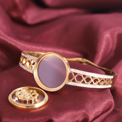 Gold-Plated Locket Bracelet  – Anti-Tarnish & Skin-Friendly (GOLD)
