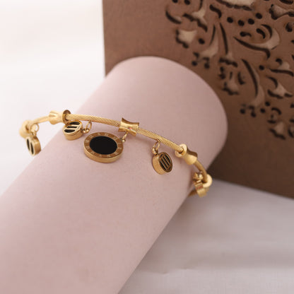 Gold-Plated Charm Bracelet for Women – Waterproof, Hypoallergenic, Magnetic Lock (GOLD)