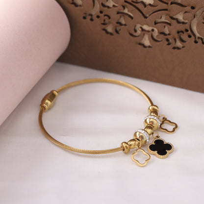 Gold-Plated Charm Bracelet for Women – Waterproof, Hypoallergenic, Magnetic Lock (GOLD)