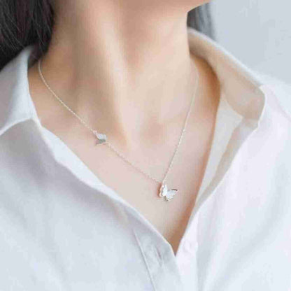 Butterfly Charm Chain Gold Plated – Single Layer, Anti-Tarnish, Waterproof, Minimalist Style (SILVER)