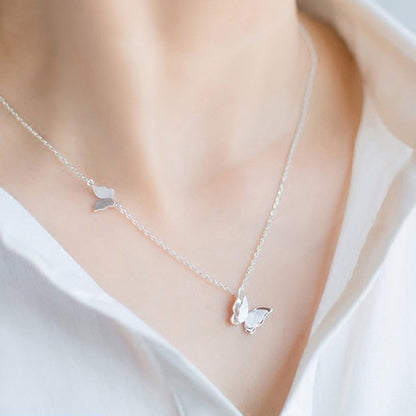 Butterfly Charm Chain Gold Plated – Single Layer, Anti-Tarnish, Waterproof, Minimalist Style (SILVER)