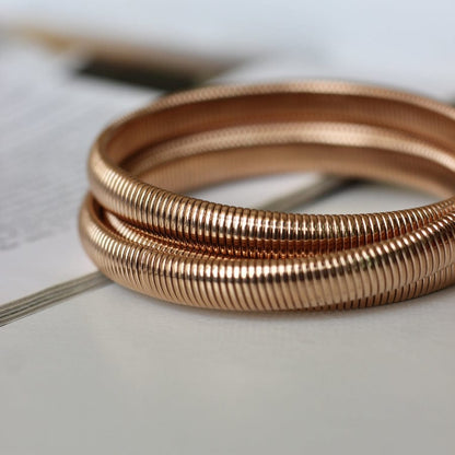 Triple-Layer Gold-Plated Bracelet – Tarnish-Free, Adjustable Fit (ROSE GOLD)